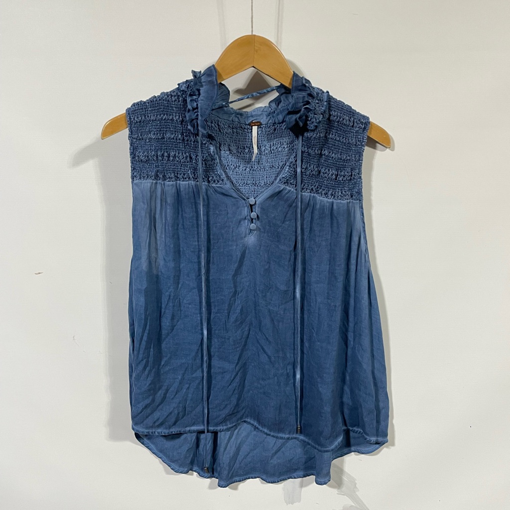 Euc Free People Blue Sleeveless Women's Top